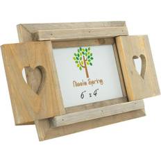 Nicola Spring 4" Wooden Hearts Shutter Photo Frame