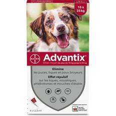 Lopper og flåter hunde Advantix hunde 10-25 Kg 4 enheder