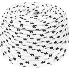 vidaXL Båtlina Flätad Vit 6 mm x 25 m Polyester