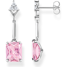 Thomas Sabo Silver Pink CZ Drop Earrings