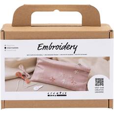 Pink Gør-det-selv Creativ Company Kreakasse DIY Kit Broderi Clutch støvet rosa 1 pakke