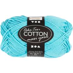 Creativ Company Cotton Yarn, no. 8/8, L: 80-85 m, turquoise, 50 g/ 1 ball