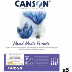 Teckningsblock Canson Drawing pad 250 g/m² A3 30 Blad 5 antal Vit Naturell