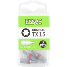 Essve Elverktygstillbehör Essve Bits TX, 25mm, Konisk, 3st/frp (TX 15, 25mm-3st/förp