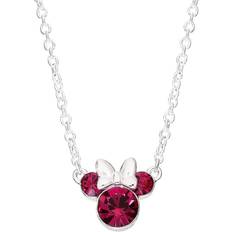 Minnie Mouse Disney Purple Sterling Silver Crystal Necklace