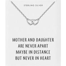 Halsband mor och dotter Philip Jones Sterlingsilver Mor Och Dotter Citat Hjärta Länk Halsband - Sterlingsilver