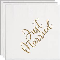 Amscan 9913270 Servietten"Just Married" Hochzeit 16 Stk. 33 x 33 cm