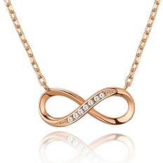 Rose Gold Plated Infinity Pendant Necklace Created with Swarovski Crystals