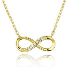 Gold Plated Infinity Pendant Necklace Created with Swarovski Crystals