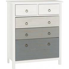 Grey Chest of Drawers SECONIQUE Vermont White/Grey Chest of Drawer 85x104.5cm