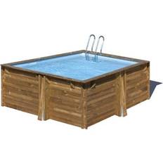 Gre Ovanmark pooler Gre Square Wood Pool 305 X X119 Cm Model Carra Pooler