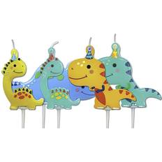 Candele per torta 5 x Dinosaur Cup Cake Pick Candles Dinosaur Birthday Party Cake