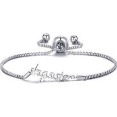 Philip Jones Silver Plated Big Sister Bracelet Created with Swarovski Crystals