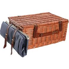 Picnic kurv Dkd Home Decor Picnic Brun Marineblå flet Kurv