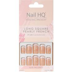 Nail HQ Long Square Pearly French