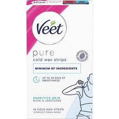 Wachs Veet Pure, Haarentfernung Wachsstreifen, Empflindliche Haut, Bikini & Achselhöhle, 16