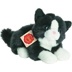 Hermann Teddy Original Kat liggende sort/hvid 20 cm
