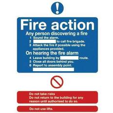 Office Supplies Sign Niteglo Fire Action 300x250mm Self-Adhesive