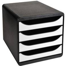 Kontorartikler Exacompta Big-Box Skuffekabinet 4 Sort Hvid
