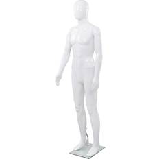 Pinturas acrílicas vidaXL Full Body Male Mannequin with Glass Base Glossy White 185 cm