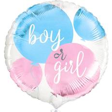 Pink Dyre- & Figurballoner Unique Boy Or Girl Folieballon Blå Pink