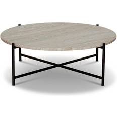 Handvärk Round Beige Marble/Black Sofabord 96cm