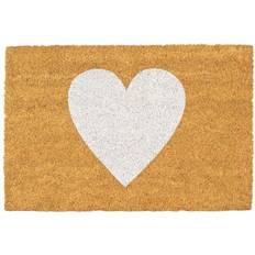 White Entrance Mats Nicola Spring 40cm Heart Coir Door Mat White