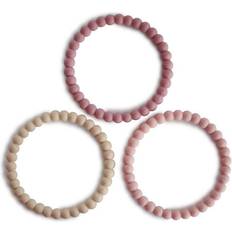 Rosa Giocattoli da dentizione Mushie Set Braccialetti Massaggiagengive Rosa