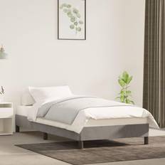 vidaXL Bedframe Zonder Matras 80x200 cm Fluweel Lichtgrijs