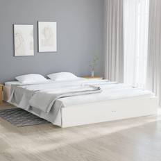 180cm Strutture letto vidaXL Giroletto Bianco in Legno Massello 180x200 cm Super King