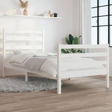 Bianco Strutture letto vidaXL Giroletto In Legno Massello Di Pino 90x190 cm Bianco