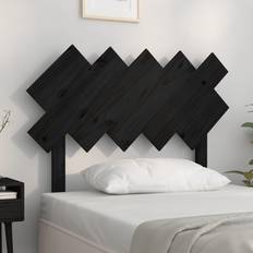 Cabeceros vidaXL De Cama Madera Maciza De Pino Negro 104x3x80.5 cm Cabecero