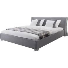 Beds & Mattresses Beliani Fabric Double Bed PARIS