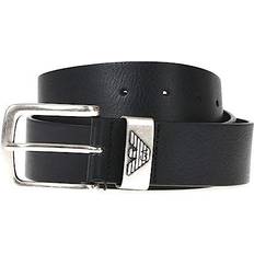 Men Belts Emporio Armani Logo Leather Belt - Black