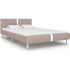 Beige Sengerammer vidaXL Bed Frame Cappuccino Sängram