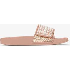 Jimmy Choo Pink Slides Jimmy Choo Faux pearl-embellished slides pink