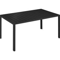 tectake Table De Jardin Bianca 150 x 90 cm Pieds Réglables En Hauteur - Noir