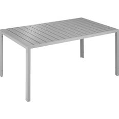 Plastique Tables de Salle à Manger d'Extérieur tectake Table De Jardin Bianca 150 x 90 cm Pieds Réglables En Hauteur - Gris/Argent