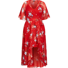 Long Dresses - Oversize City Chic Bold Floral Maxi Dress - Love Red Floral