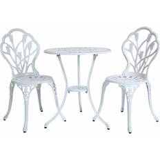 White Garden & Outdoor Furniture Charles Bentley 3 Tulip Bistro Set