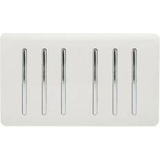 Trendi Switch 6 Gang 2 Way Double Plate Rocker Light White