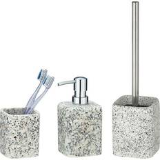 Range-portes Wenko Set Gobelet Brosse à Dent Terrazzo