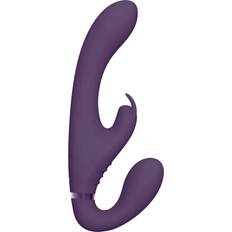 Shots Suki Vibrating Strapless Strap-on Rabbit Purple