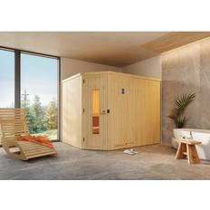 Saunaheizungen Weka Holzbau, Sauna, Element-Ecksauna VARBERG Gr. 4, HT, ohne Ofen (Ohne Ofen)