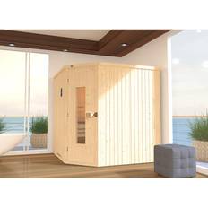 Beige Saunakachels Weka Sauna Varberg 3 Ht, 7,5kw Bios 194x194cm Naturel