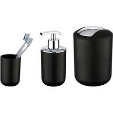 Range-portes Wenko Set Distributeur Salle De Bain Brasil Noir