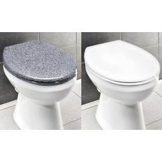 Gris Abattants de toilette Wenko Abattant WC Premium Ottana 37.5 x 44.5 cm