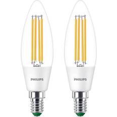 Philips LED bulb E14 B35 2.3 W 485lm 3,000K 2-pack