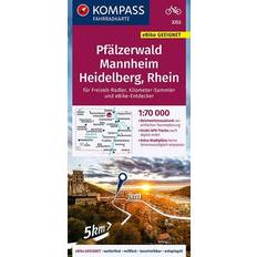 GPS-Empfänger Kompass-Karten KOMPASS Fahrradkarte 3352 Pfälzerwald, Mannheim, Heidelberg, Rhein 1:70.000
