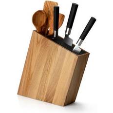 Continenta Ceppo Coltelli Inclinato Con Portautensili In Legno Di Quercia 31 x 8 x 24,5 cm